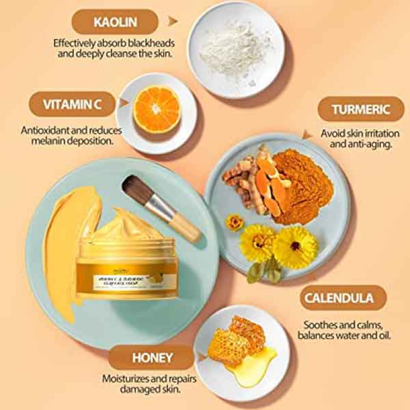 POP MODERN.C Turmeric Vitamin C Clay Mask Deep Cleansing Face Mask Skin Care