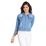 DIMPY GARMENTS Solid Regular Denim Jacket For Women