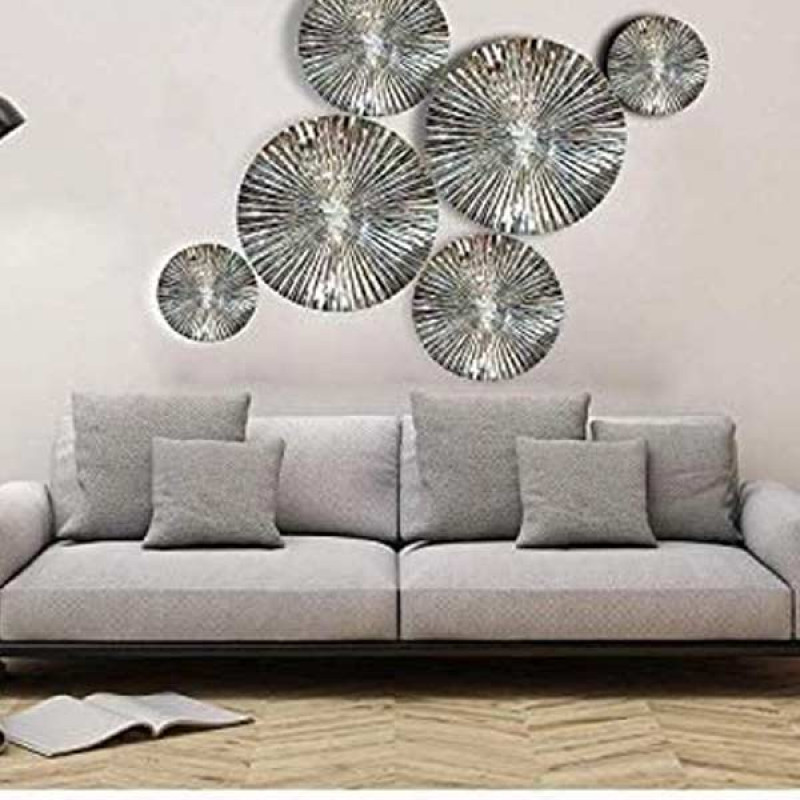 Decorlives Set of 6 Sunburst Metal Wall Art for Home Décor,  Decorative Hanging Sculpture