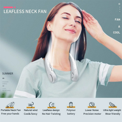 DGLK The Portable Neck Fan From Popular Earphone Design,The Leafless Neck Fan Perfect For Personal Fan,with Features,Like USB Mini Fan, Ultra-Quiet, B